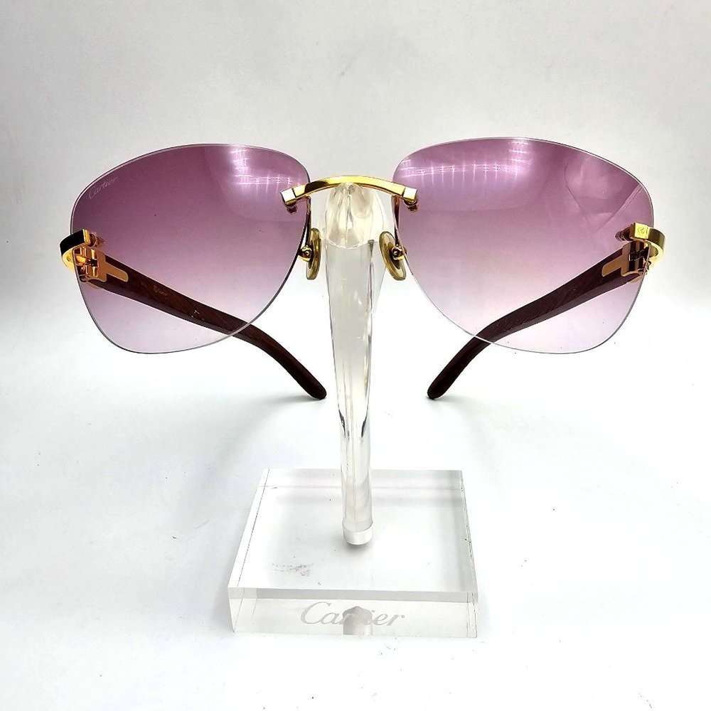 Authentic Vintage Cartier Bubinga Wood Sunglasses